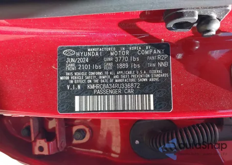 2024 Hyundai Venue Limited из США, поврежденный, VIN KMHRC8A34RU336872